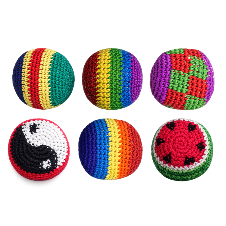 Extreme Retro Hand-Knitted Kick Pouch Footbag - 12/Display: Wholesale Price