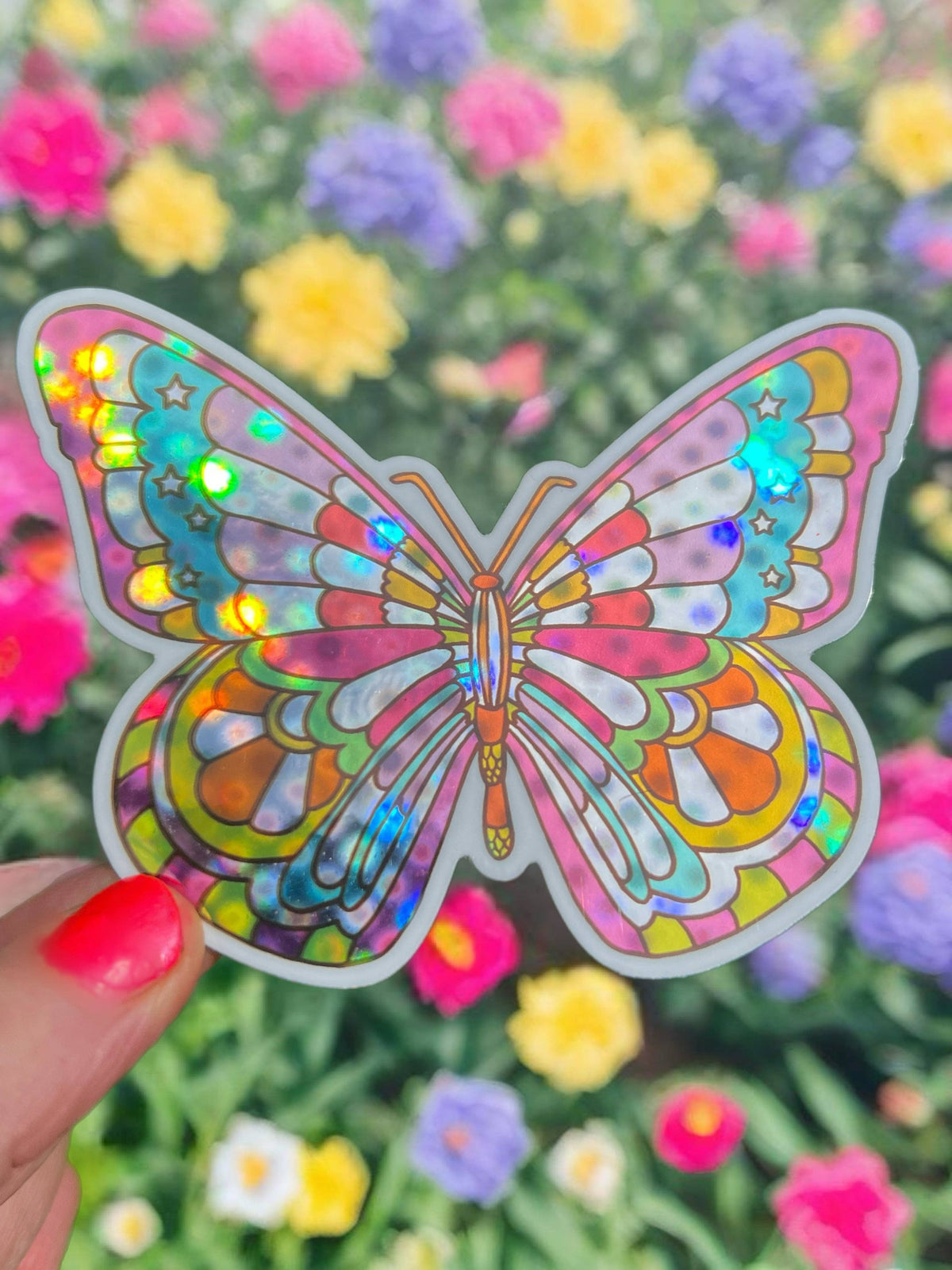 Butterfly Hologram Shimmer STICKER 3 Inch