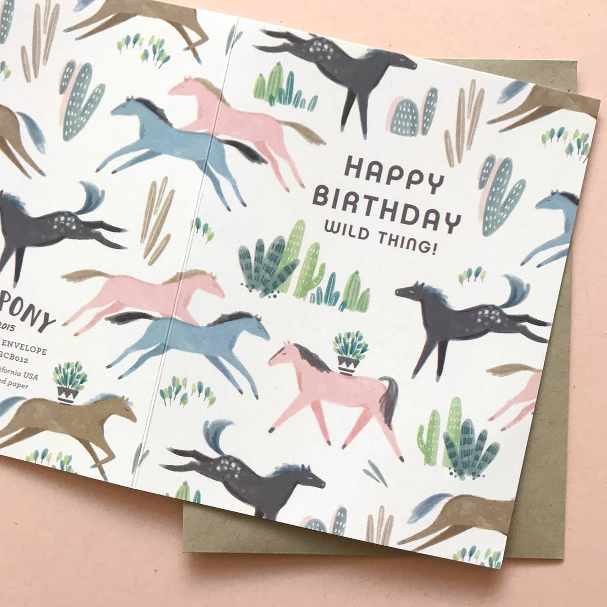 Wild Mustang Birthday Card: 4.25" x 5.5" (A2)