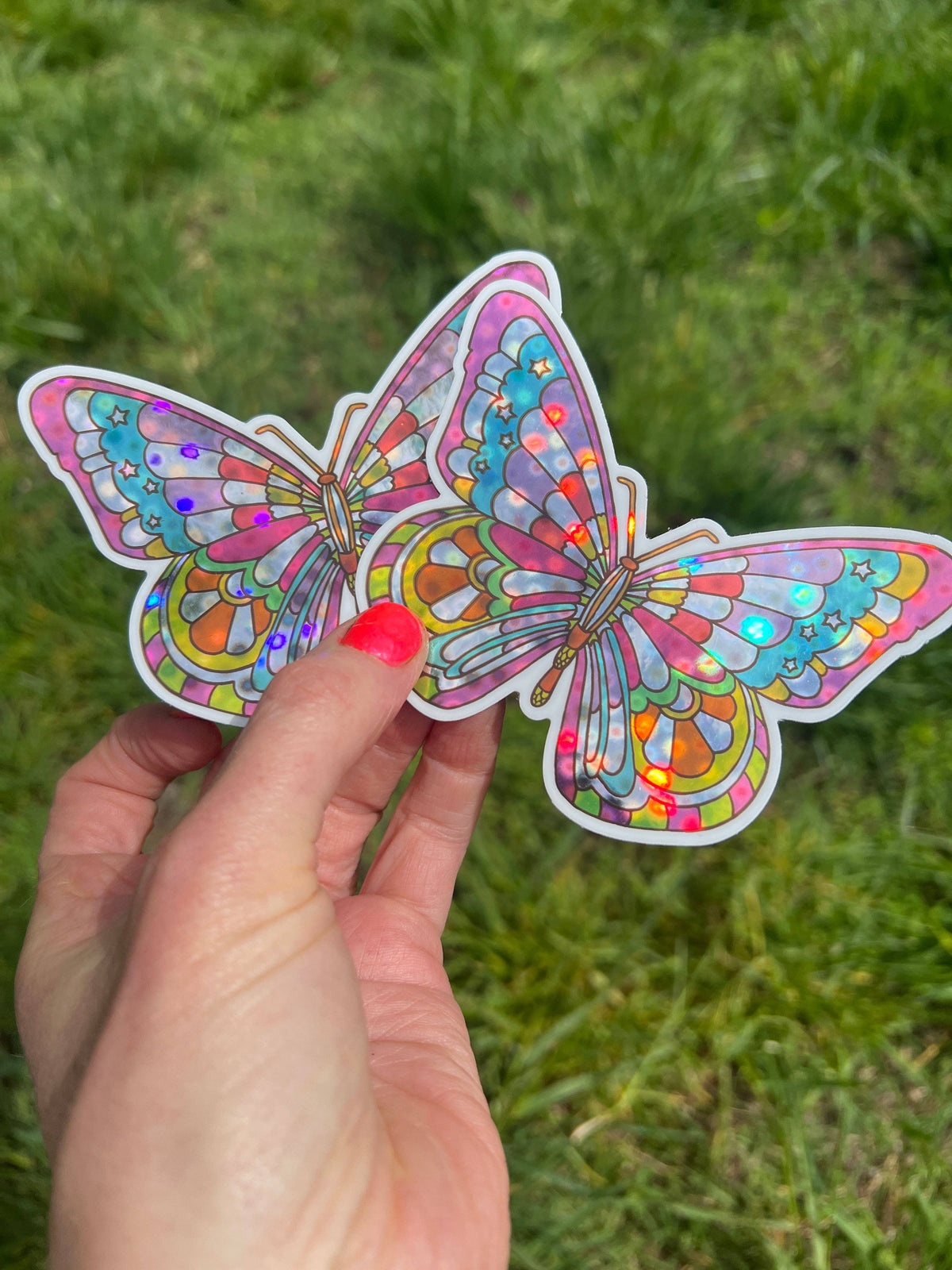 Butterfly Hologram Shimmer STICKER 3 Inch