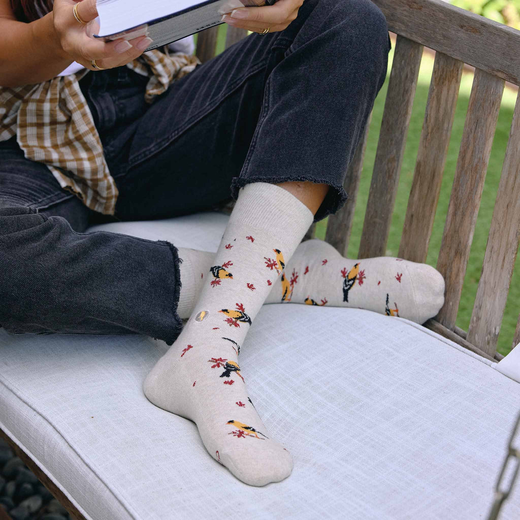 Socks that Protect Goldfinches  | Gifts for Bird Watchers: Medium