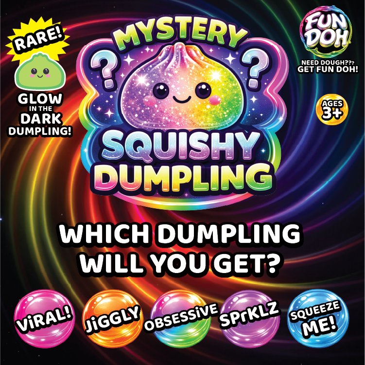 Fun Doh Mystery Dumpling Squishies | 12-Piece Retail Display: Wholesale Price