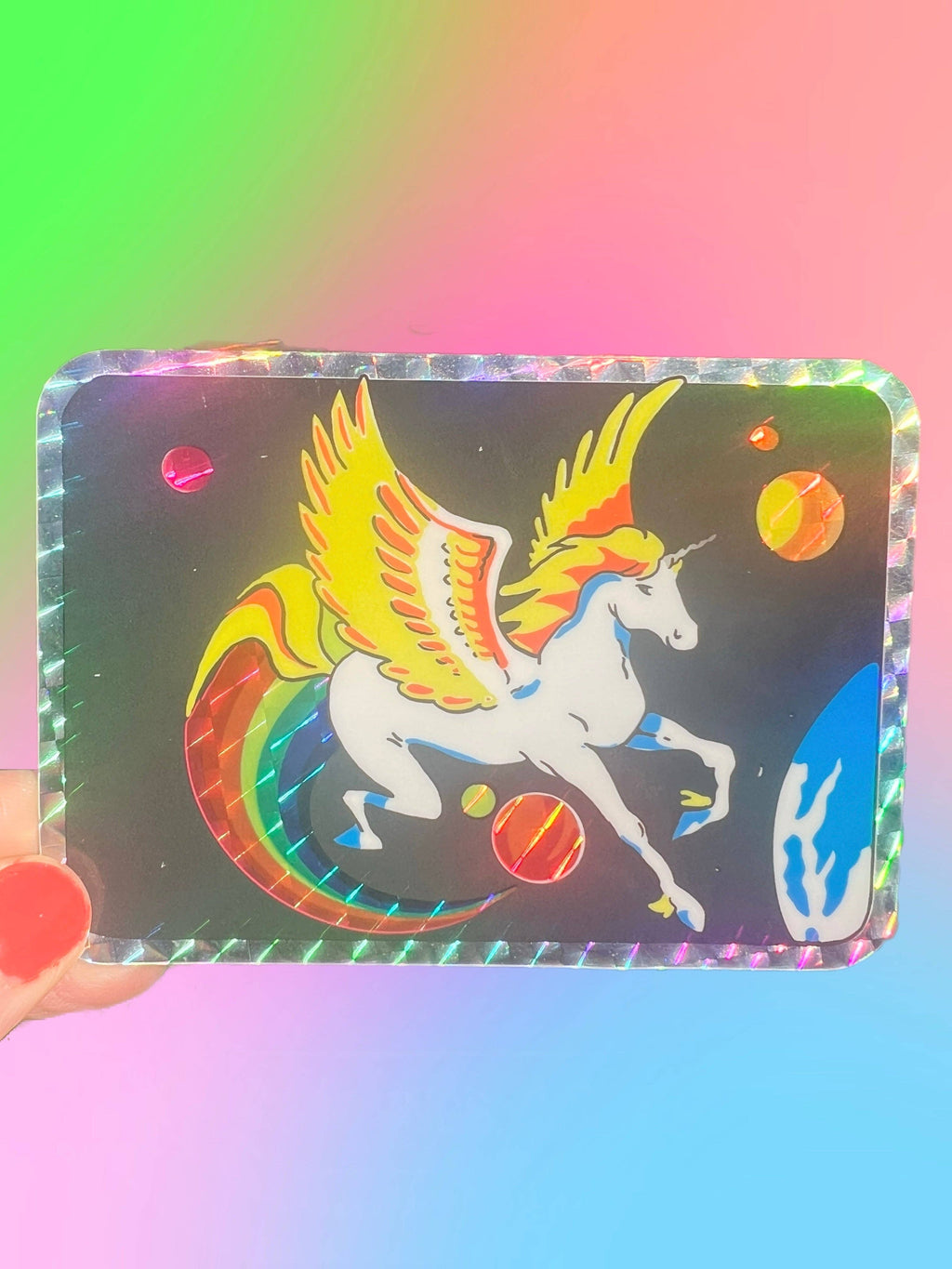 Pegasus Glitter STICKER 4 Inch