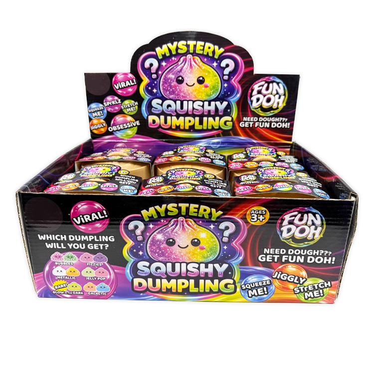 Fun Doh Mystery Dumpling Squishies | 12-Piece Retail Display: Wholesale Price
