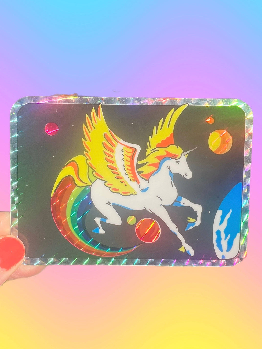 Pegasus Glitter STICKER 4 Inch