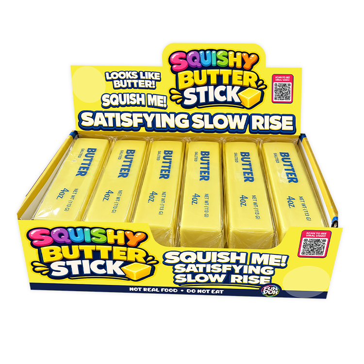 Fun Doh 6" Butter Stick Slow Rise Fidget Toy - 12/Display: Wholesale Price