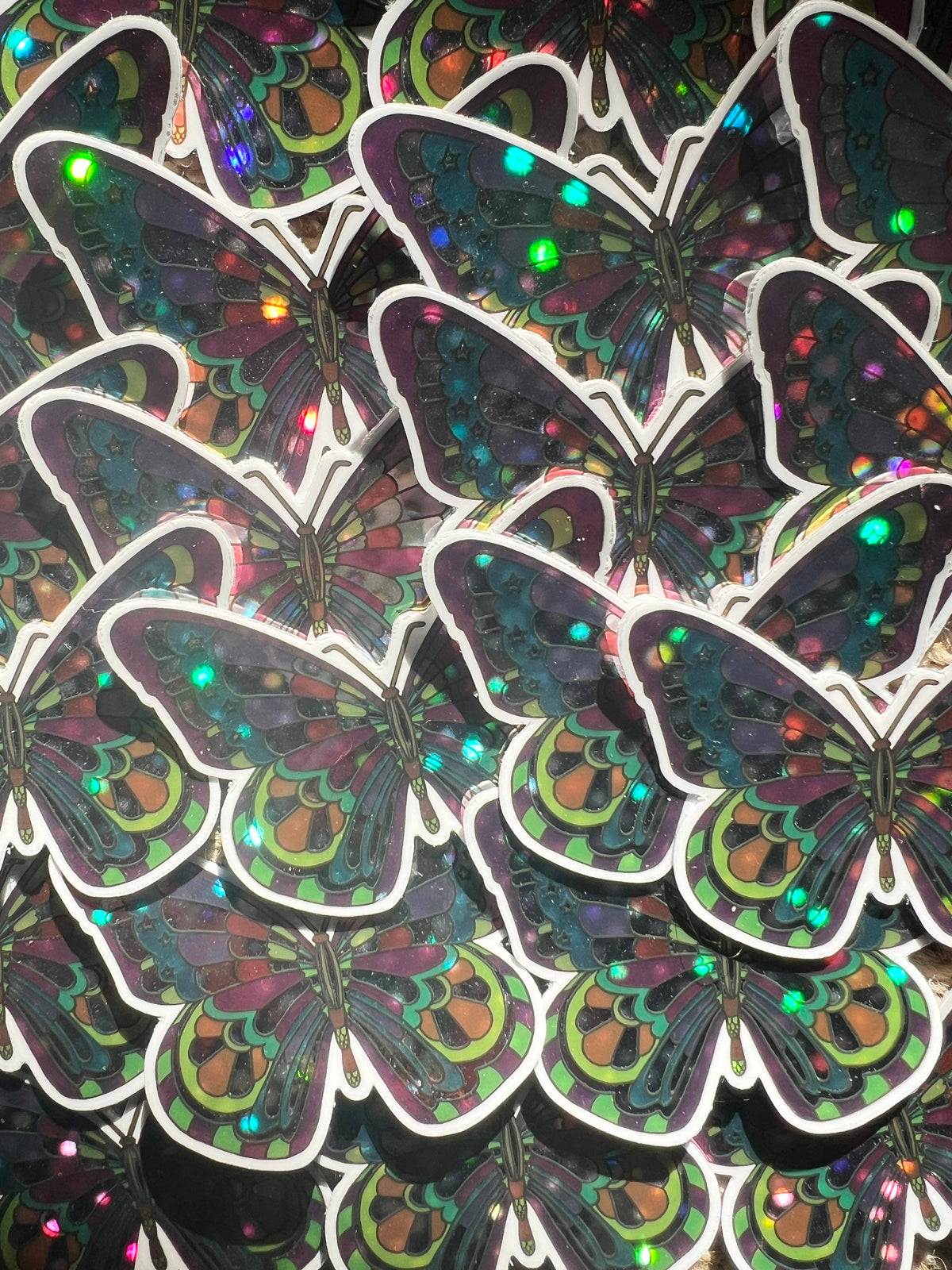 Butterfly Hologram Shimmer STICKER 3 Inch