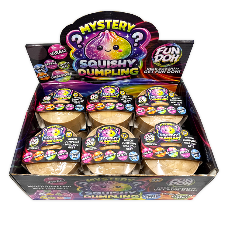 Fun Doh Mystery Dumpling Squishies | 12-Piece Retail Display: Wholesale Price
