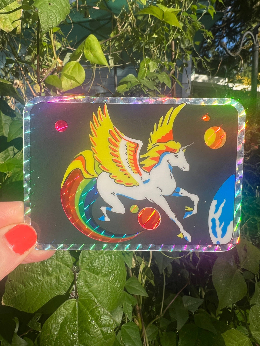 Pegasus Glitter STICKER 4 Inch