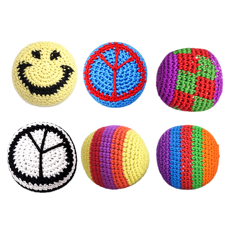 Extreme Retro Hand-Knitted Kick Pouch Footbag - 12/Display: Wholesale Price