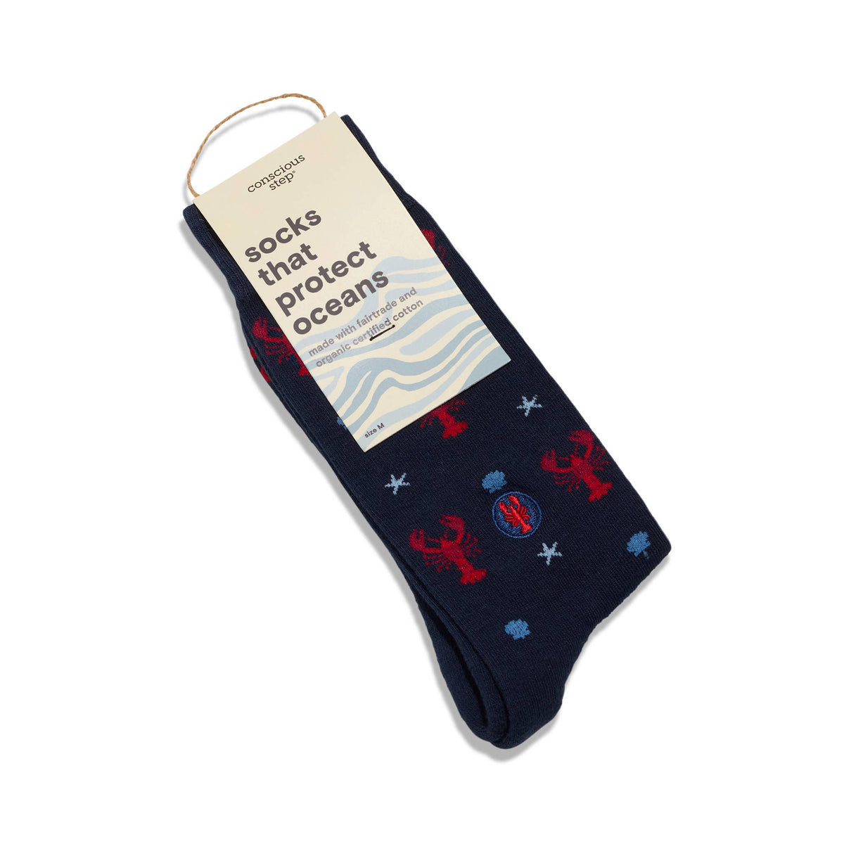 Socks that Protect Oceans | Navy Lobsters - Coastal Gifts: Medium