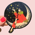 Pierrot Clown on the Moon  STICKER 3 Inch