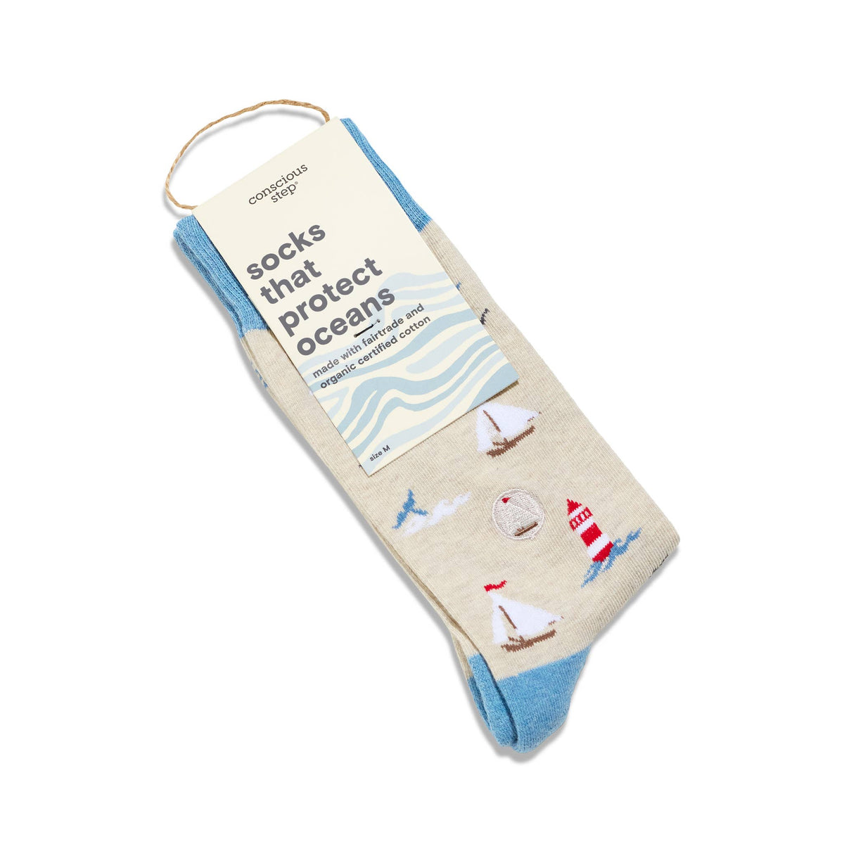 Socks that Protect Oceans | Smooth Sailing - Coastal Gifts: Medium