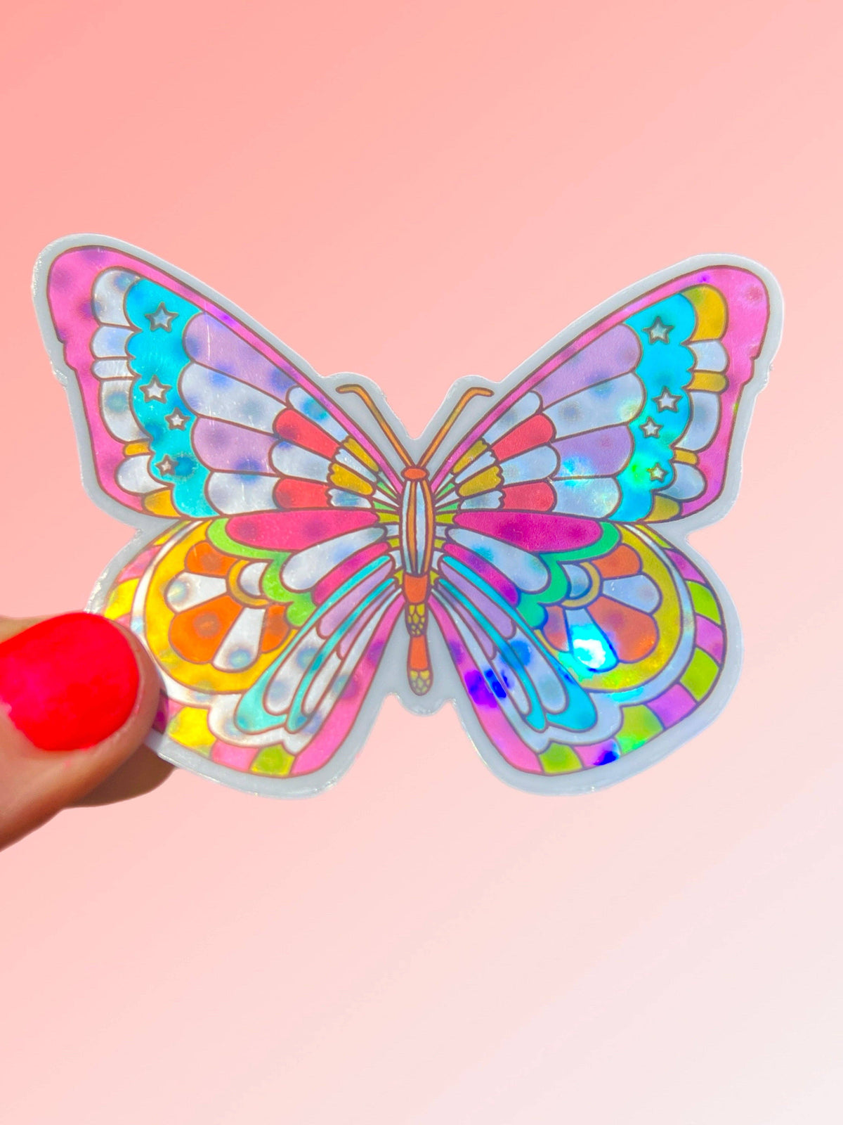 Butterfly Hologram Shimmer STICKER 3 Inch