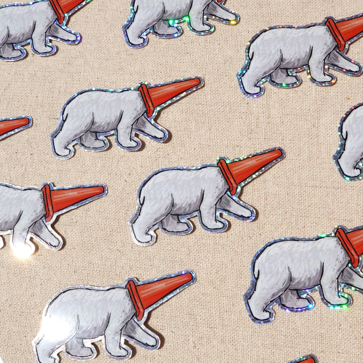 "Momota" Glitter Sticker