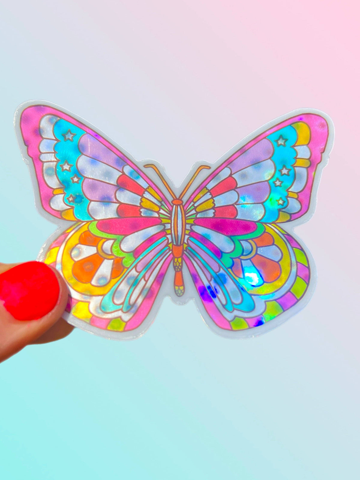 Butterfly Hologram Shimmer STICKER 3 Inch