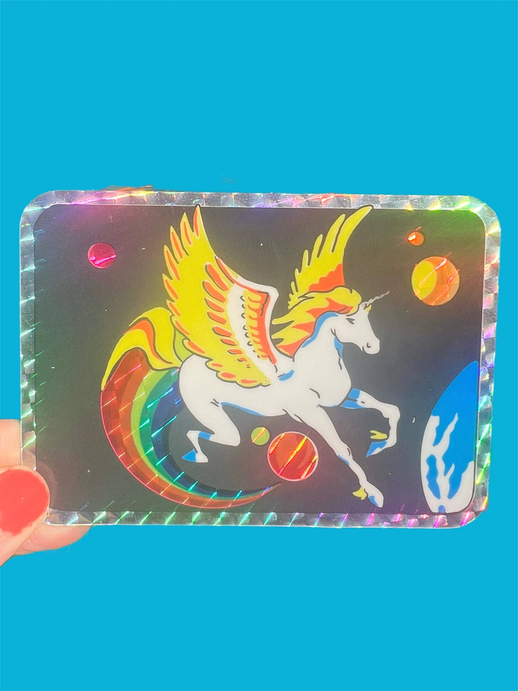 Pegasus Glitter STICKER 4 Inch